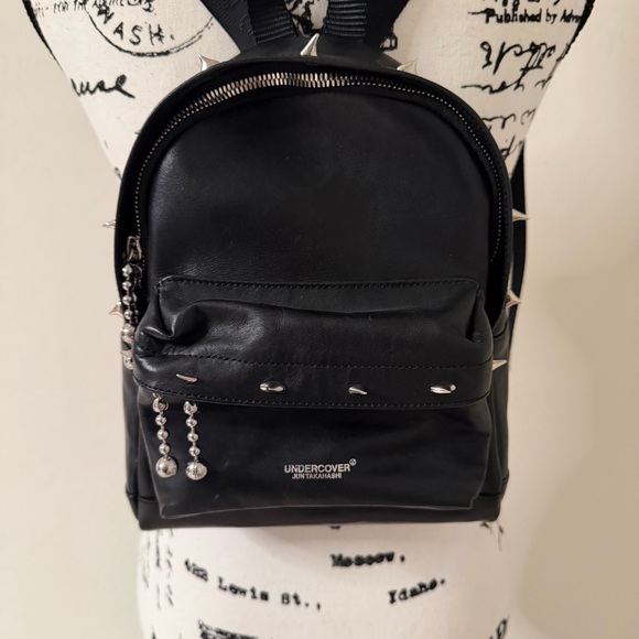 Undercover Black Leather Studded Backpack main image 5